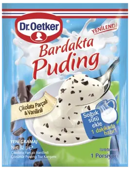 Dr. Oetker Bardakta Puding - Çikolata Parçalı & Vanilinli