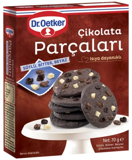 Dr. Oetker Çikolata Parçaları - Sütlü, Bitter, Beyaz